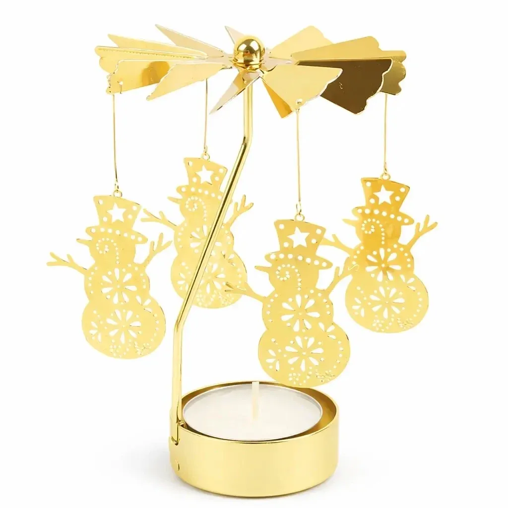 Angel ring, 8 × 13 cm, snowmen, gold