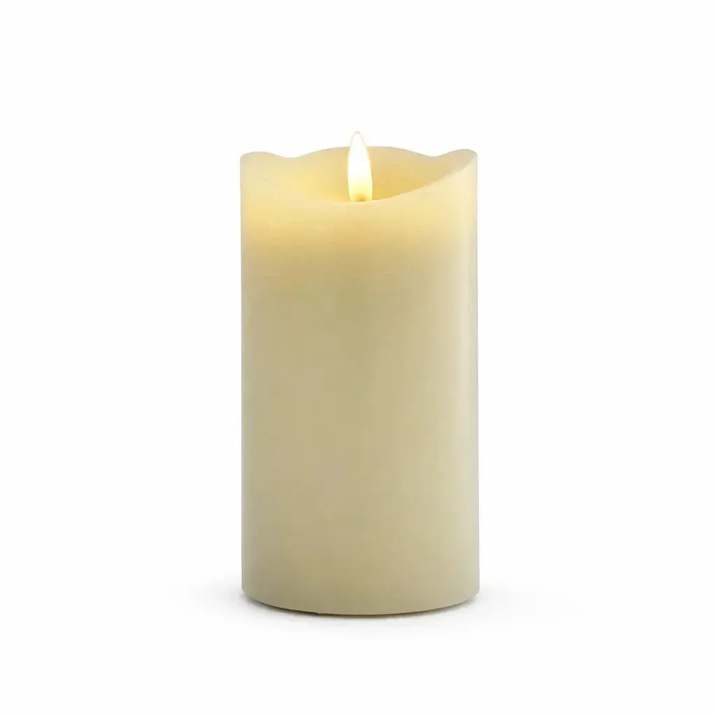 Battery-powered LED candle made of real wax, 8 × 10 cm, almond scent, 2× AA