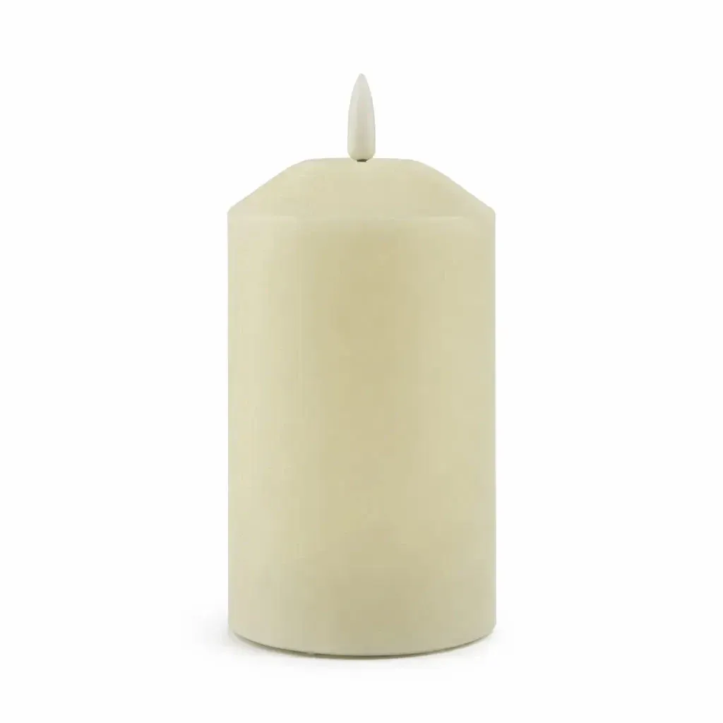 Battery-powered LED candle made of real wax, 7.5 × 10 cm, almond scent, 2× AA