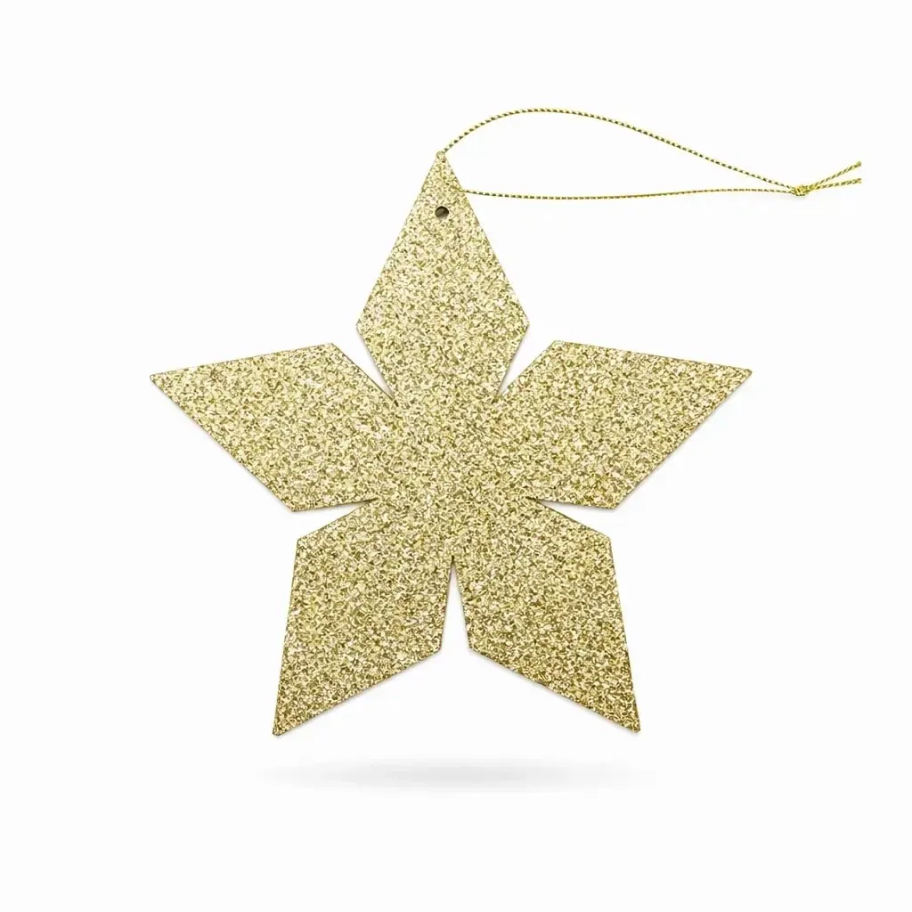 Christmas star ornament 40 cm gold, plywood, outdoor