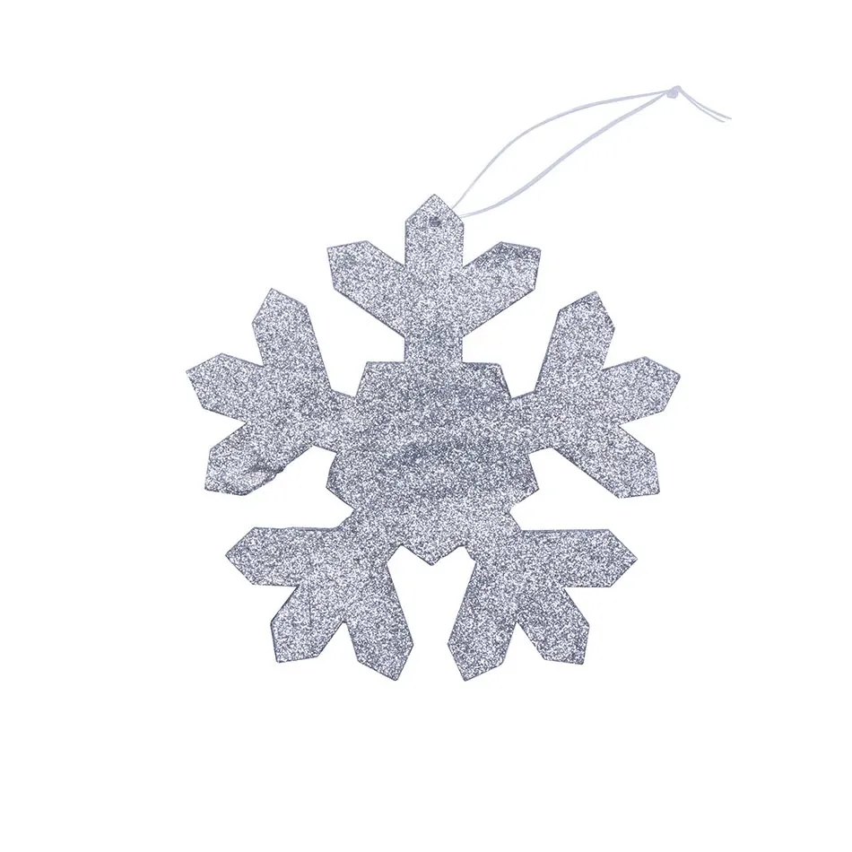 Christmas ornament snowflake I, diameter 15 cm, silver, plywood, outdoor