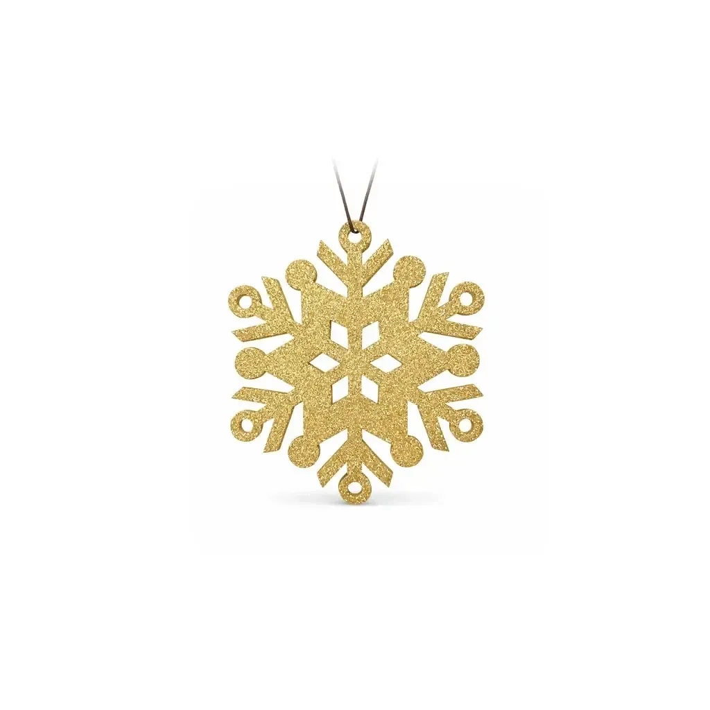 Christmas ornament snowflake III, diameter 15 cm, gold, plywood, outdoor