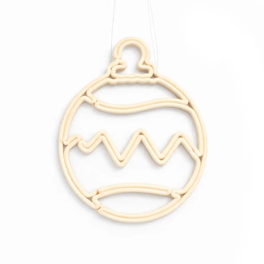 ECOprint Christmas ornament ball 30 cm white flask, 3D printing, plastic, outdoor