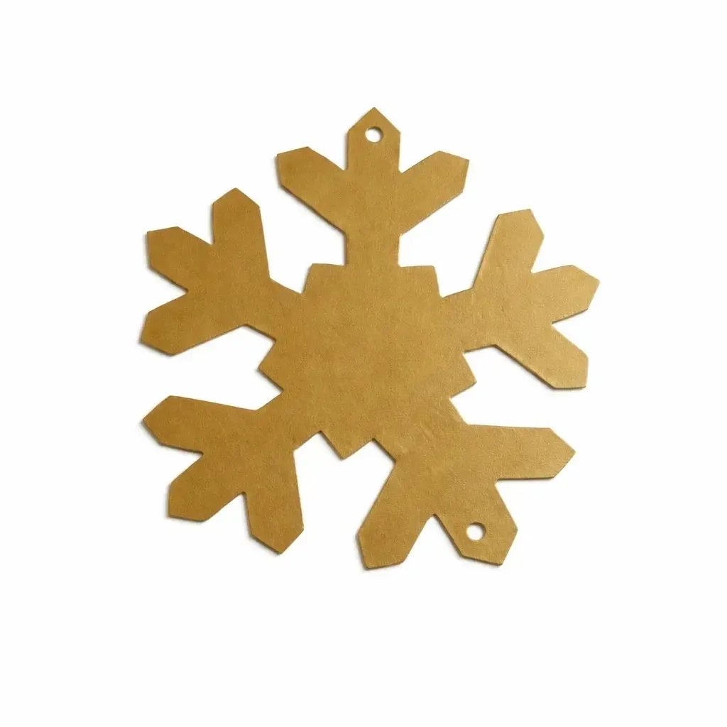 Christmas ornament snowflake gold metal 10 cm, outdoor