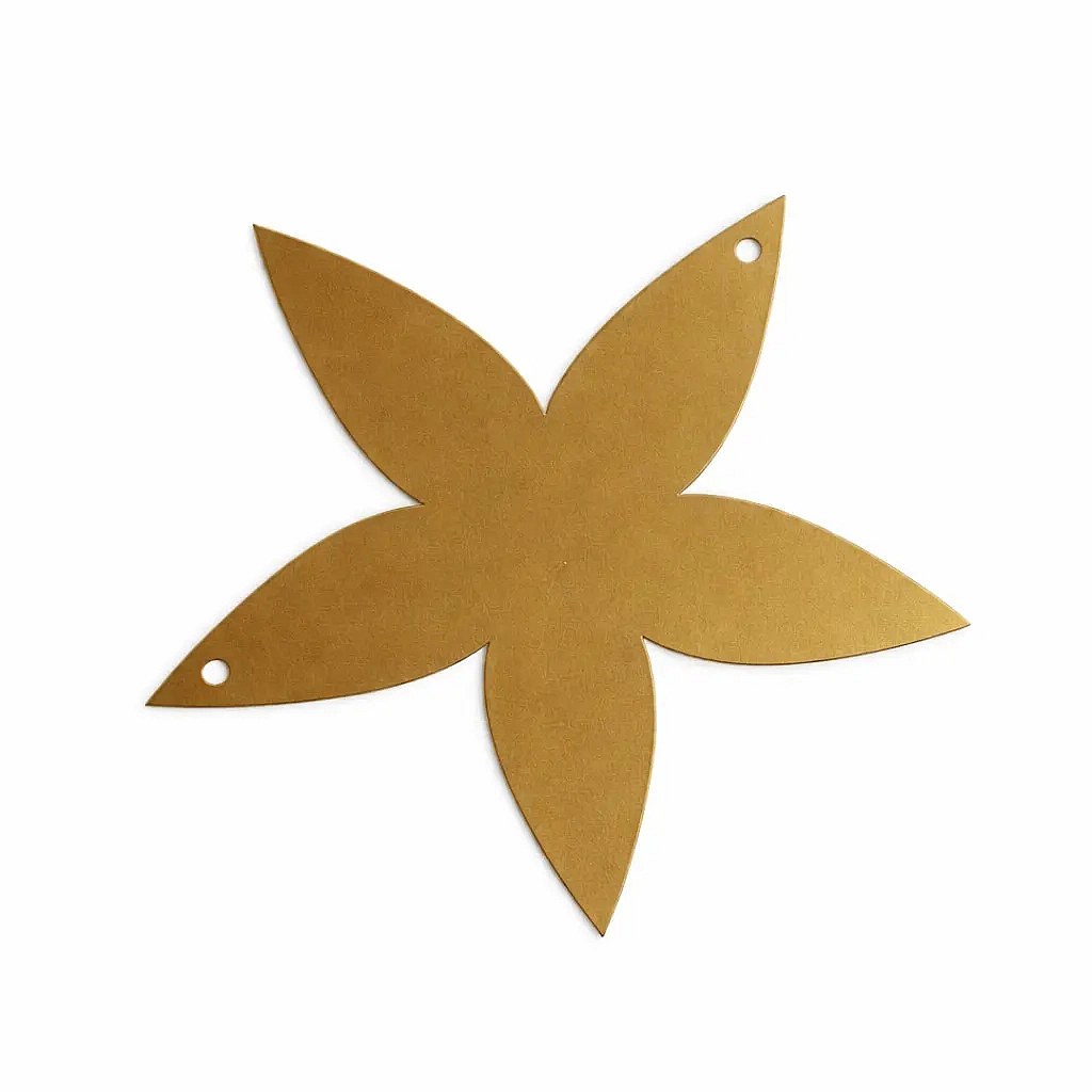 Christmas ornament snowflake gold metal 10 cm, outdoor