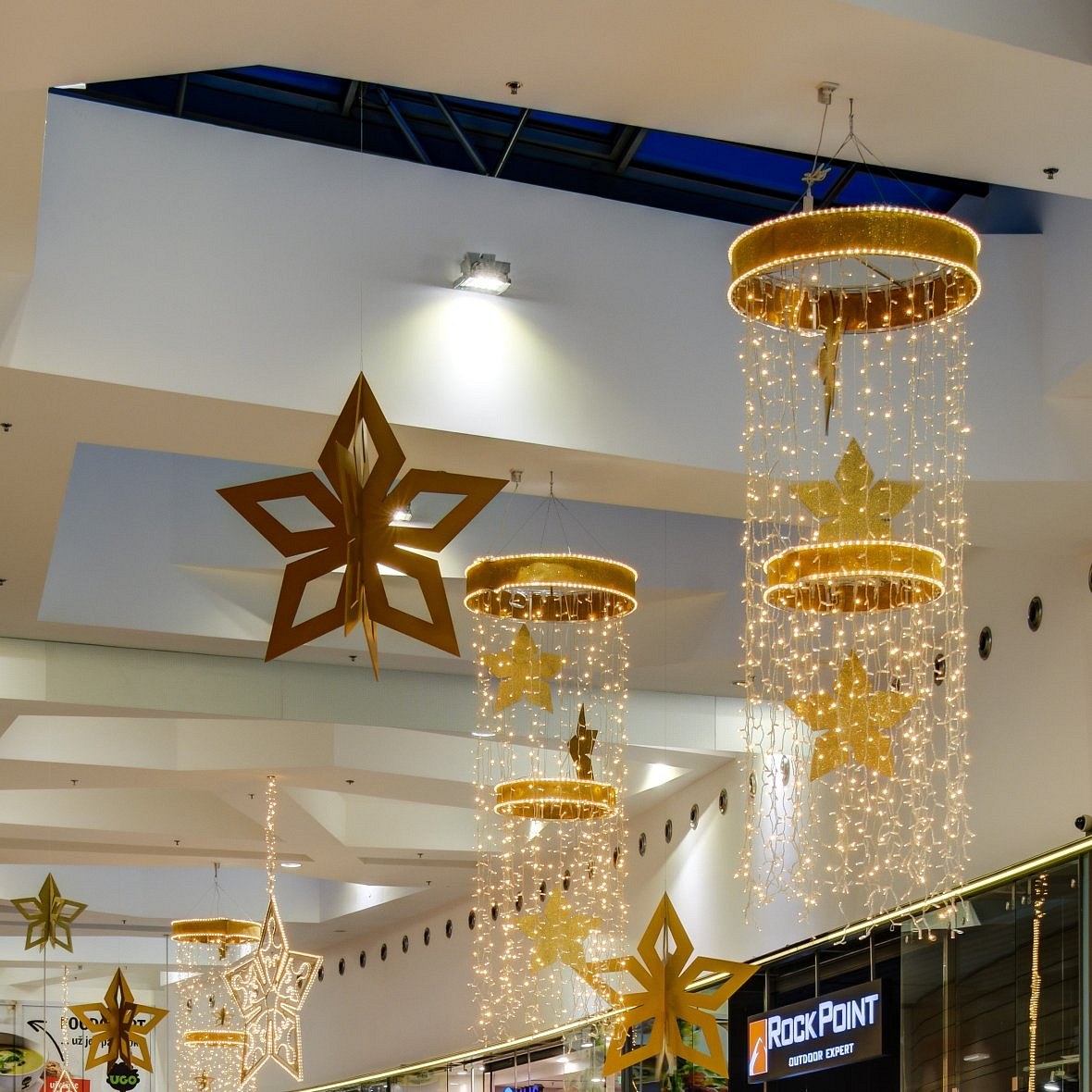 Christmas ornament gold star, 3D, 80 cm