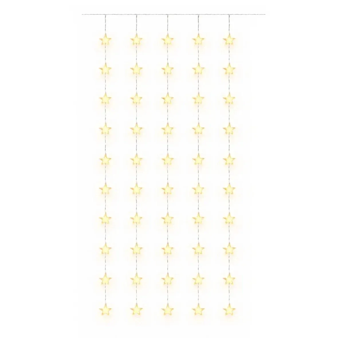 LED Christmas Star Window Lights, 100 × 200 cm, Warm White, 50 LEDs, Clear Cable, IP20 for Indoor Use, Extension Cord