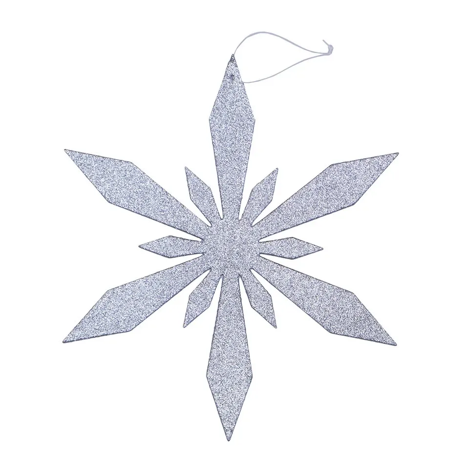Christmas ornament snowflake III, diameter 40 cm, silver, plywood, outdoor