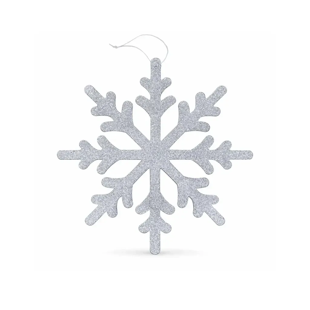 Christmas ornament snowflake IV, diameter 40 cm, silver, plywood, outdoor
