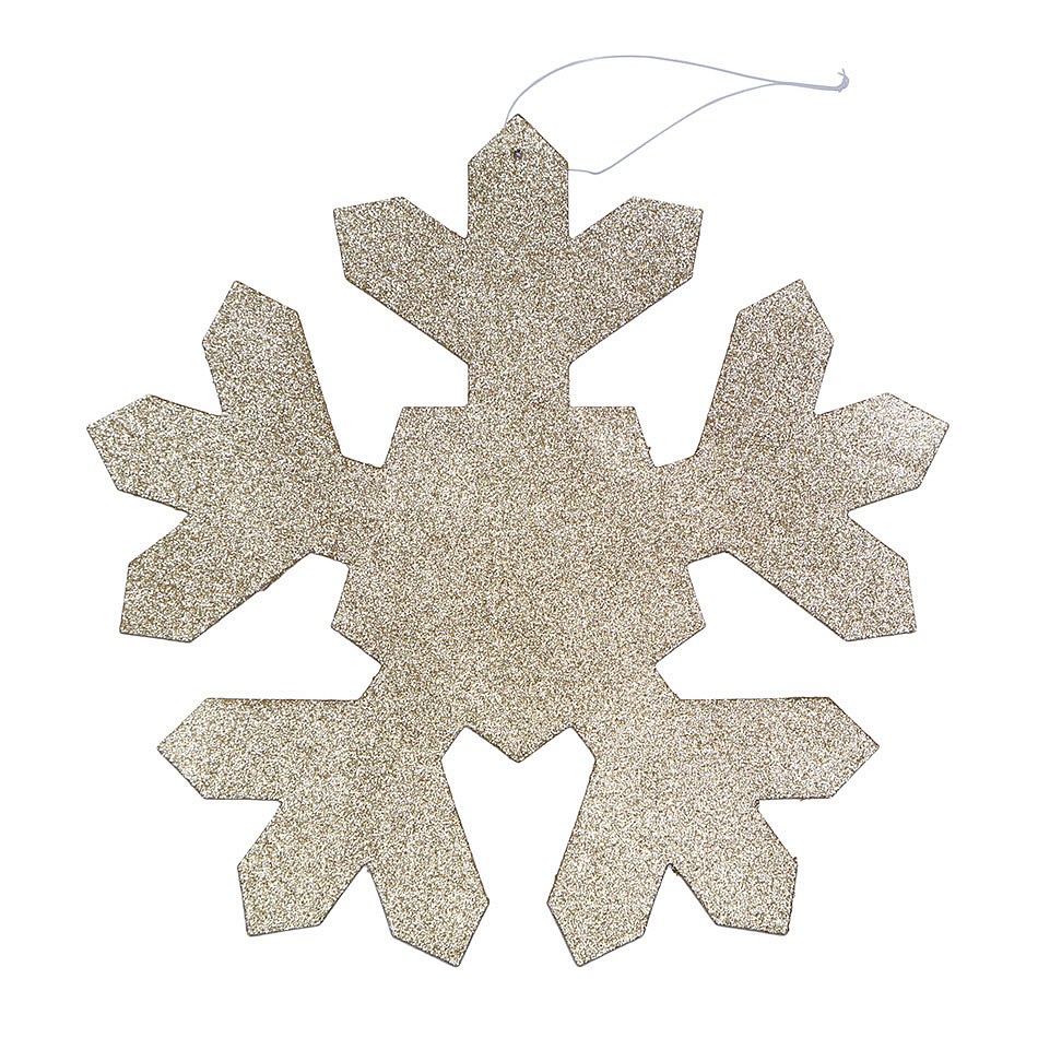 Christmas ornament snowflake I, diameter 40 cm, gold, plywood, outdoor