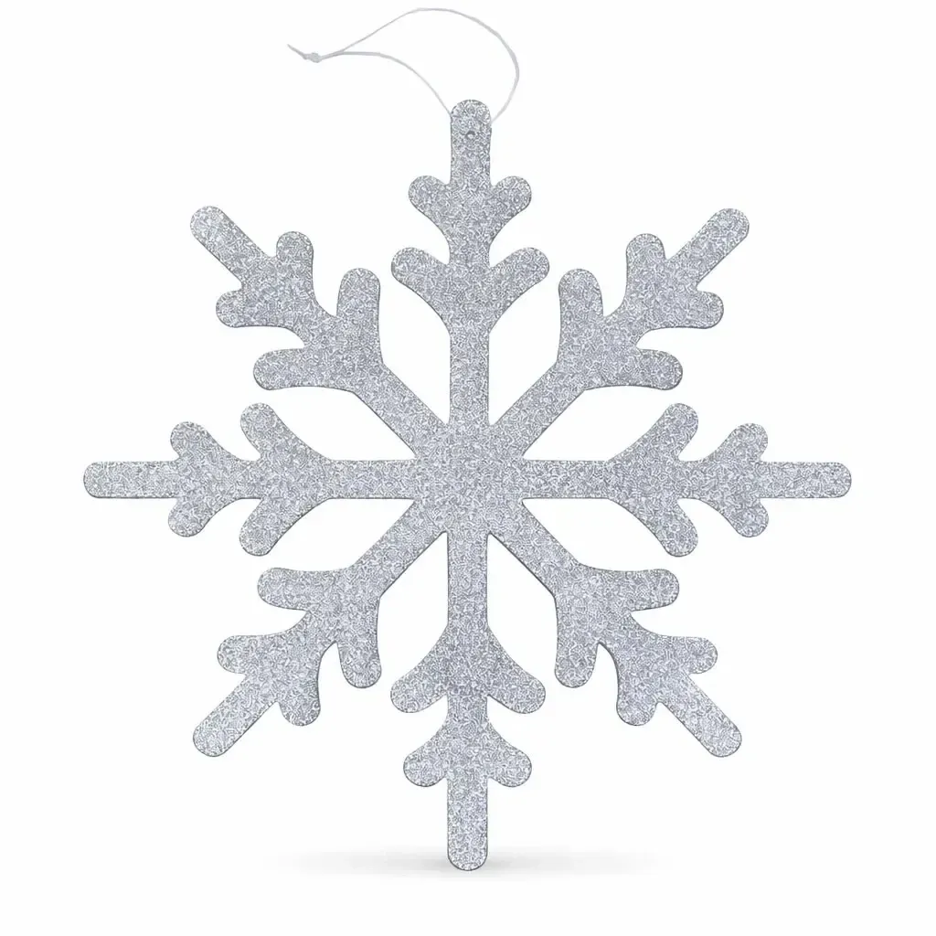 Christmas ornament snowflake IV, diameter 80 cm, silver, plywood, outdoor