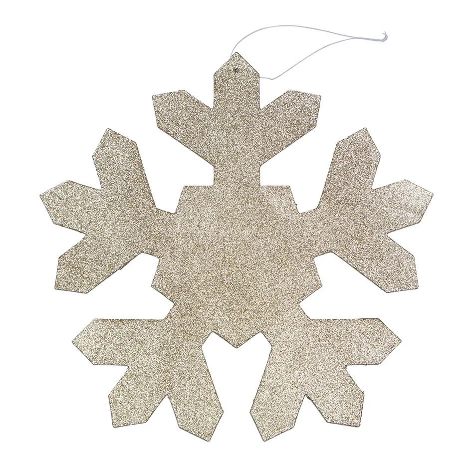 Christmas ornament snowflake I, diameter 80 cm, gold, plywood, outdoor
