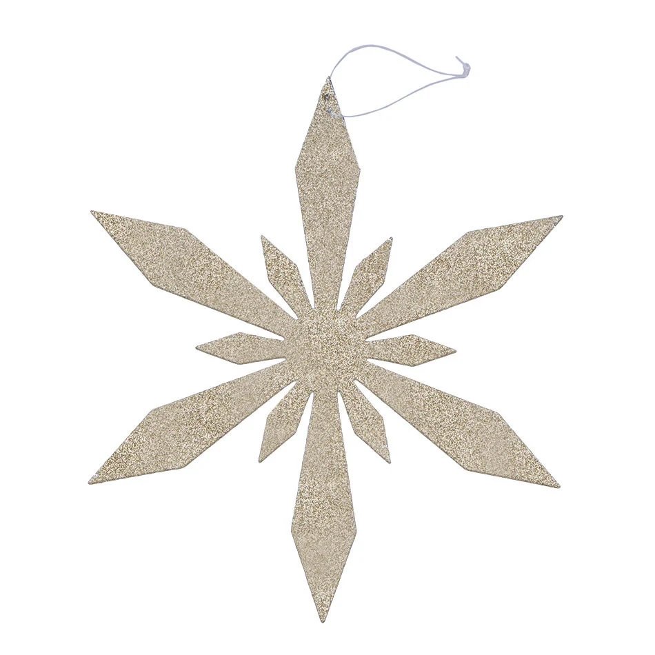 Christmas ornament snowflake II, diameter 80 cm, gold, plywood, outdoor