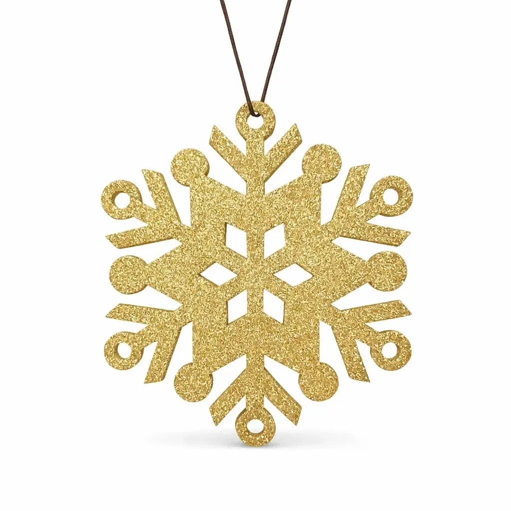 Christmas ornament snowflake III, diameter 80 cm, gold, plywood, outdoor