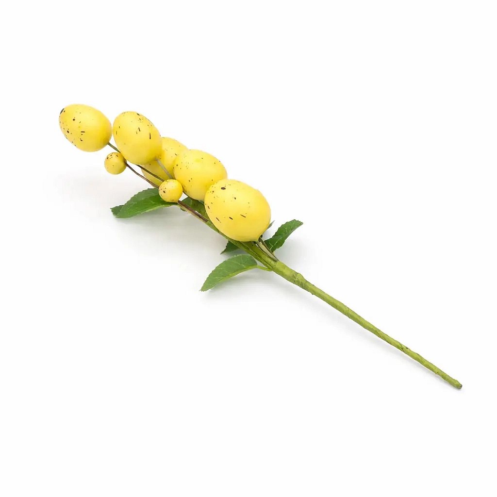 Easter twig, 24 × 8 cm, yellow eggs, plastic, outdoor
