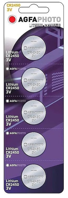 Batteries round CR2450, pack of 5, AGFAPHOTO
