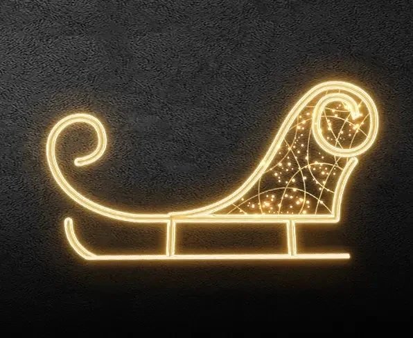 Easy Fix 2D LED light sled, hanging, 245 × 132 × 10 cm, warm white, 3D printed, gold, interior