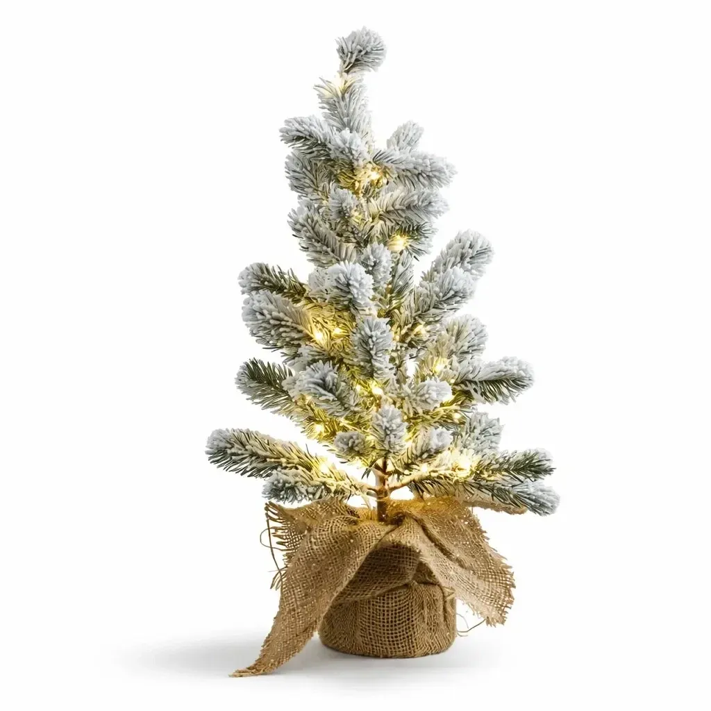 LED artificial Christmas tree in pot snow covered 50 cm, IP20 indoor, 50 LEDs
