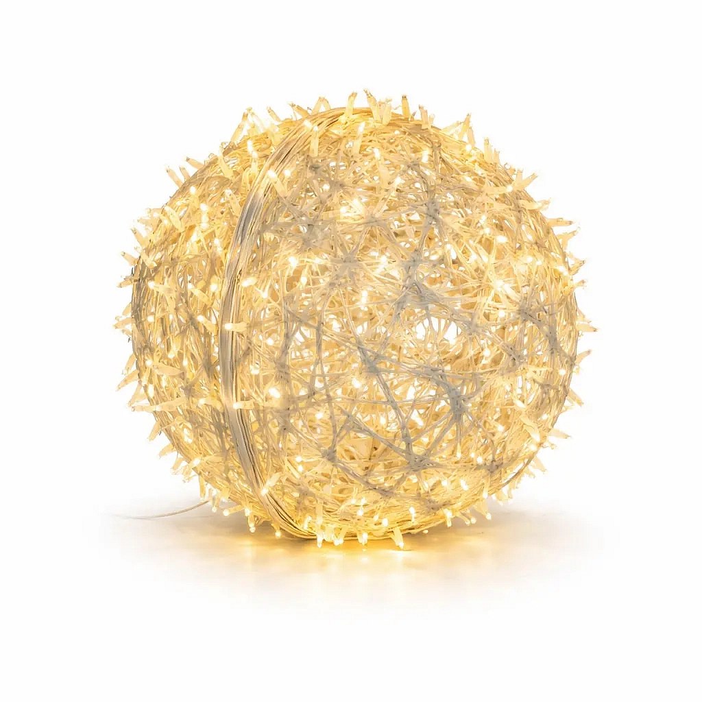 Easy Fix 3D light ball fibreglass 40 cm, warm white, 230 V, 2 parts