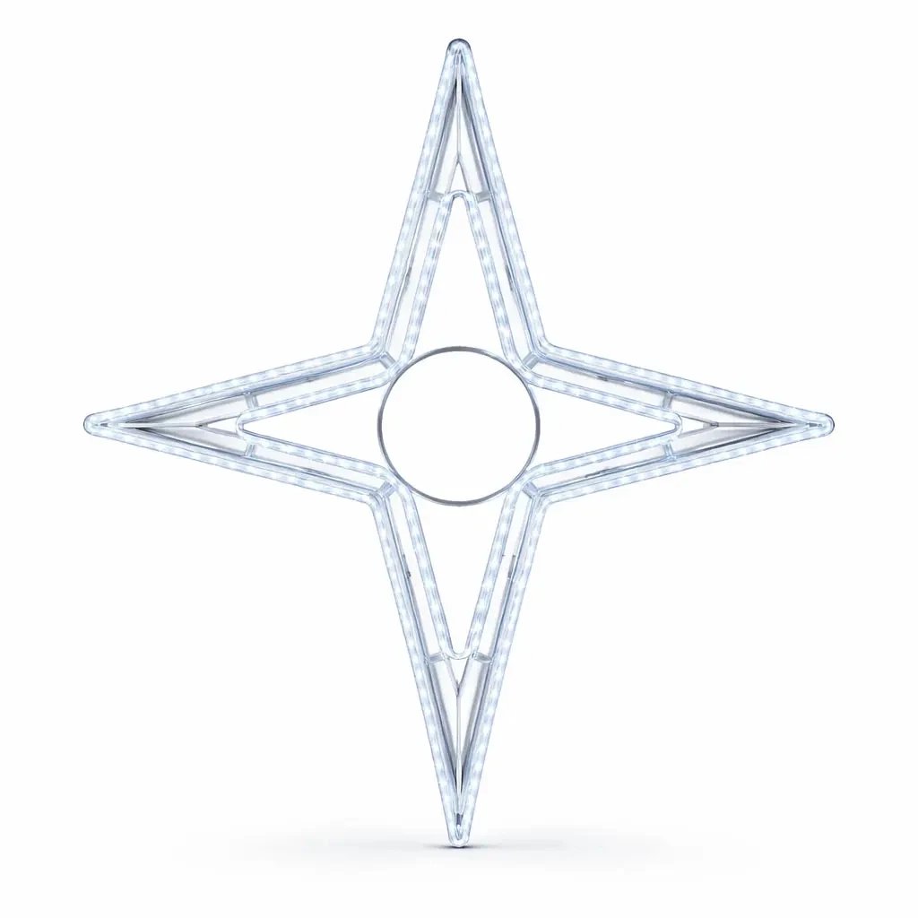 Easy Fix 2D LED light star Vega XV., Ø 102 cm, icy white, hanging, 3D printing ECOprint