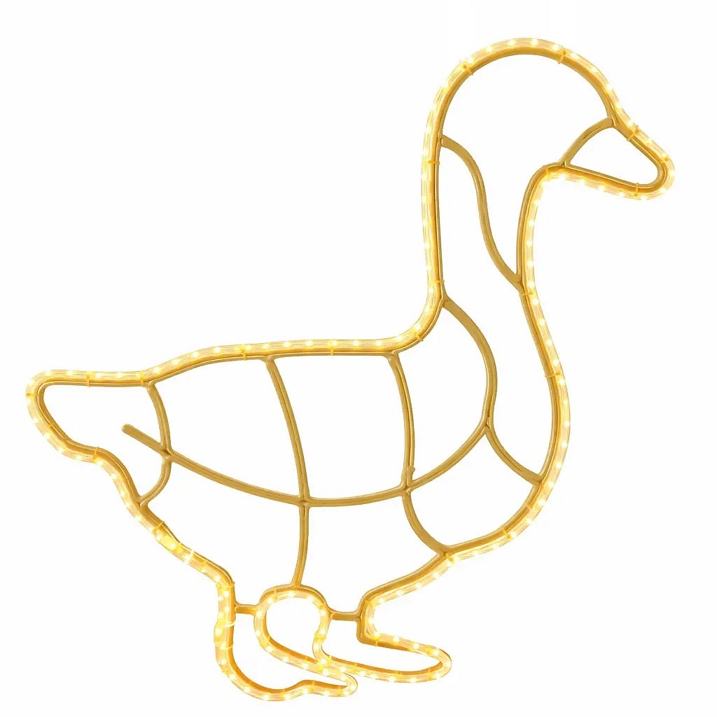 Eco Fix 2D LED Light Goose, hanging, 109 × 114 × 3 cm, warm white, 3D printed, gold, outline