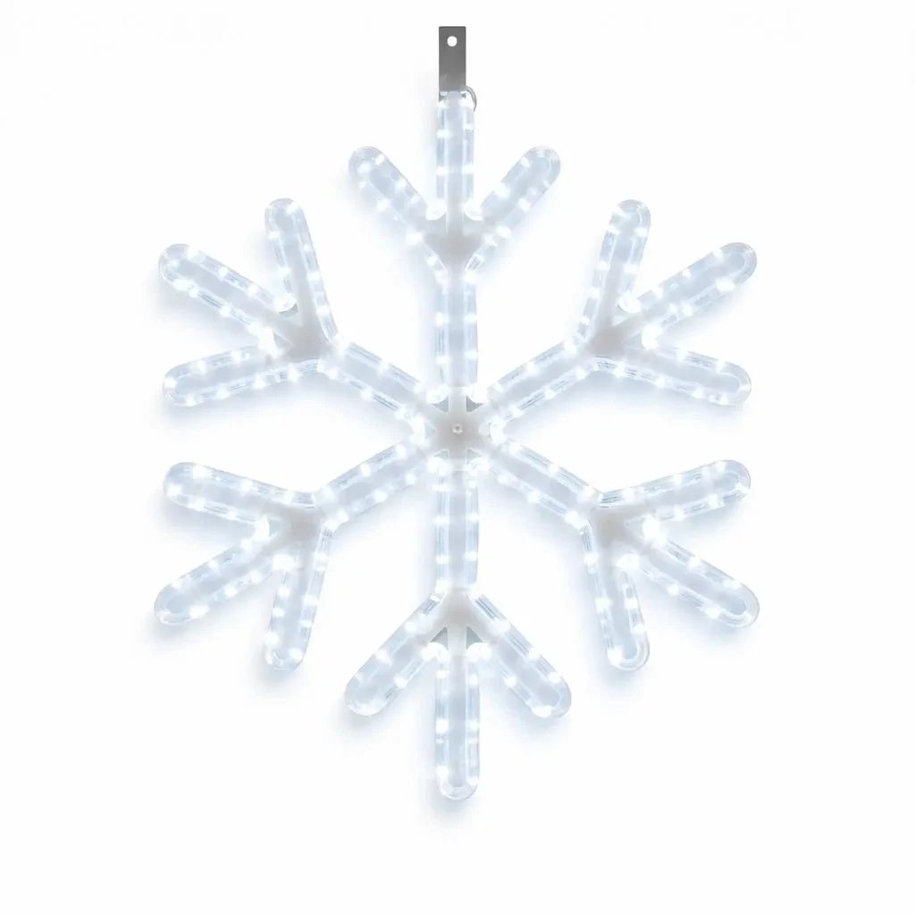 Easy Fix 2D LED light flake VII, Ø 66 cm, icy white with FLASH, hanging, 3D printing, IP67