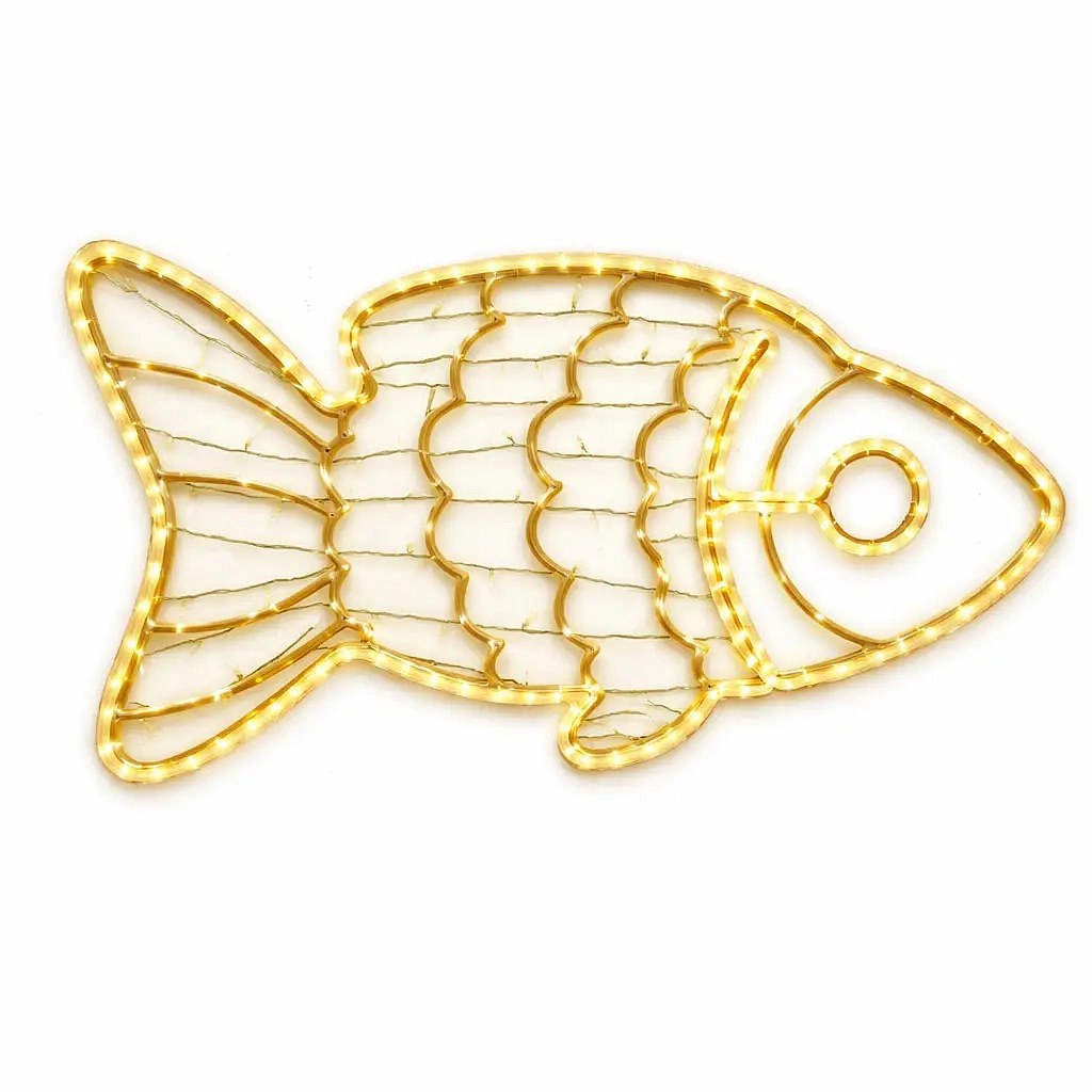 Eco Fix 2D LED light carp, hanging, 126 × 70 × 3 cm, warm white, 3D printing
