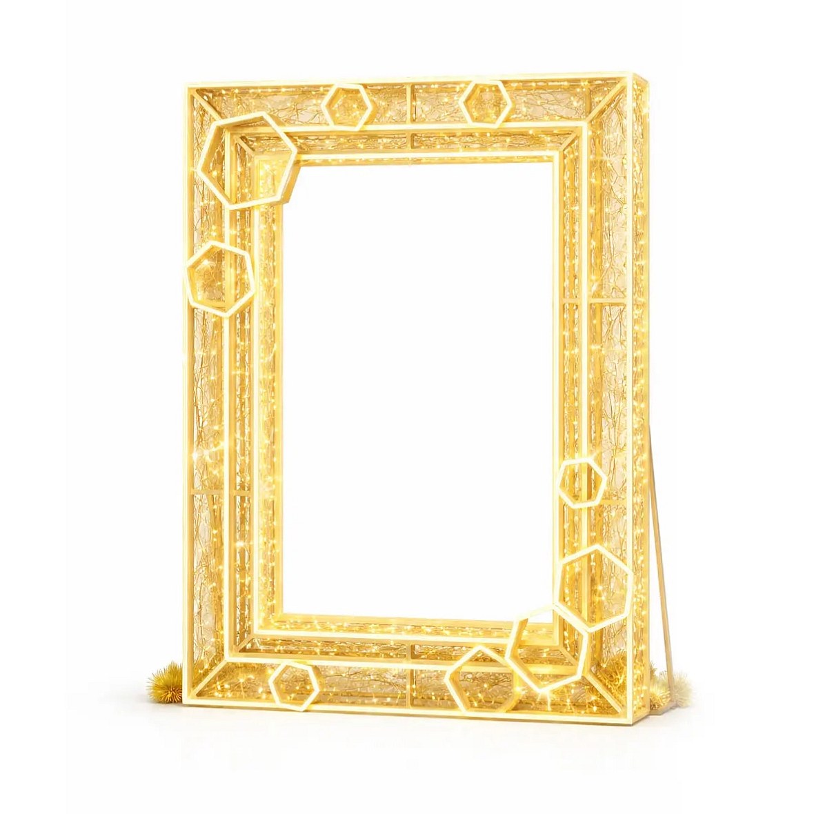 Easy Fix 3D LED light photo frame, standing photopoint, 170 × 230 × 90 cm, warm white, aluminium