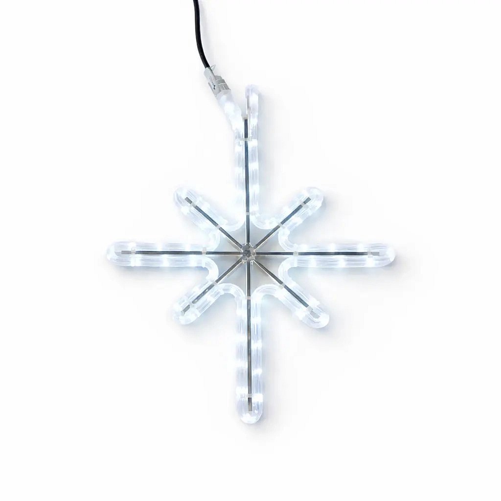 Easy Fix 2D LED star light Polaris II, 45 × 55 cm, icy white, hanging, aluminium