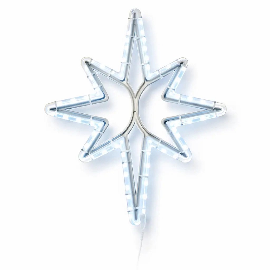Easy Fix 2D LED star light X., 43 × 56 cm, icy white, hanging, 3D printed, white