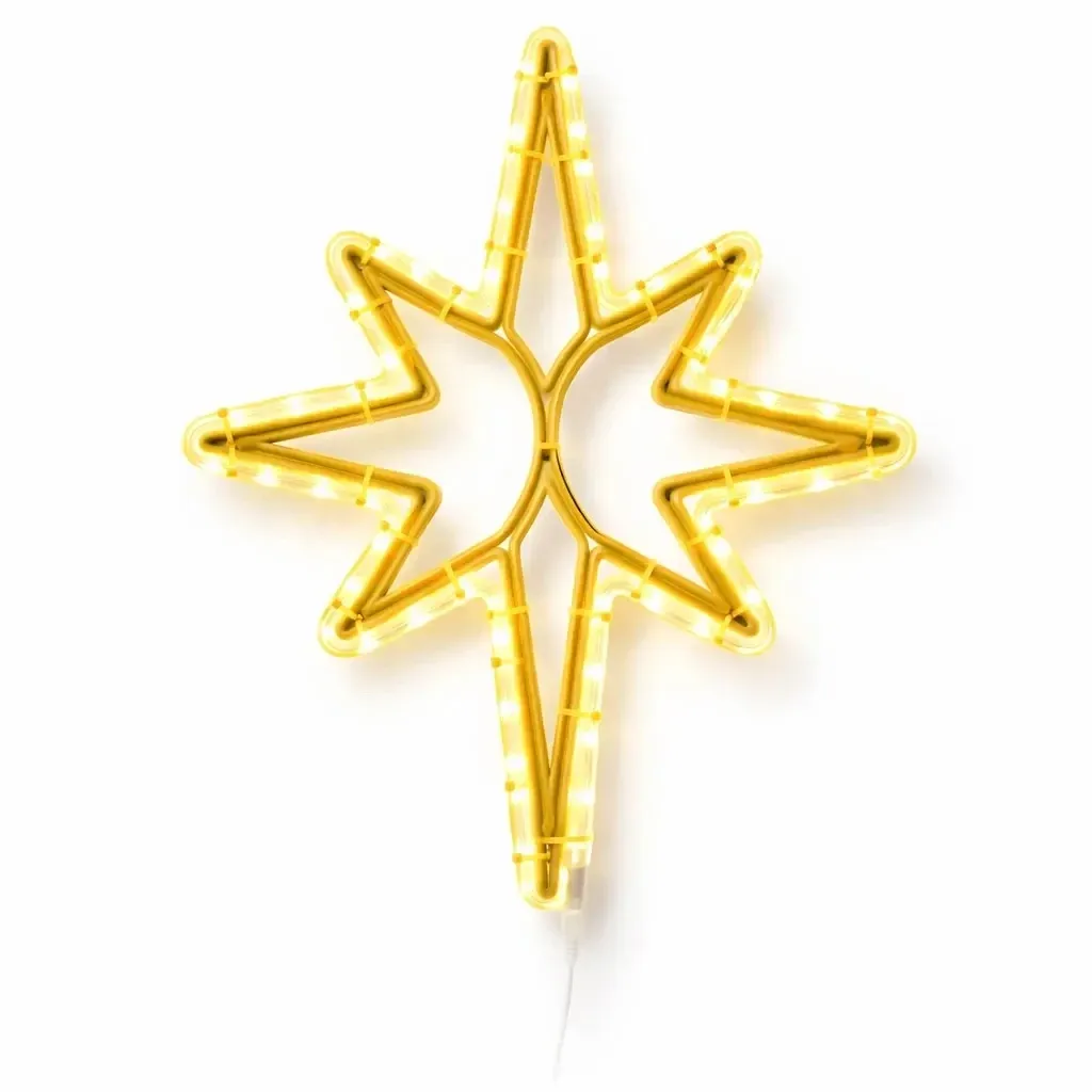 Easy Fix 2D LED Star Light X., 61 × 79 cm, warm white, hanging, 3D printed, gold