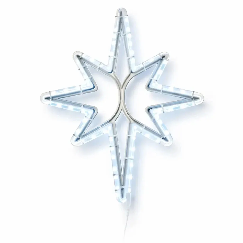 Easy Fix 2D LED star light X., 60 × 79 cm, icy white, hanging, 3D printed, white