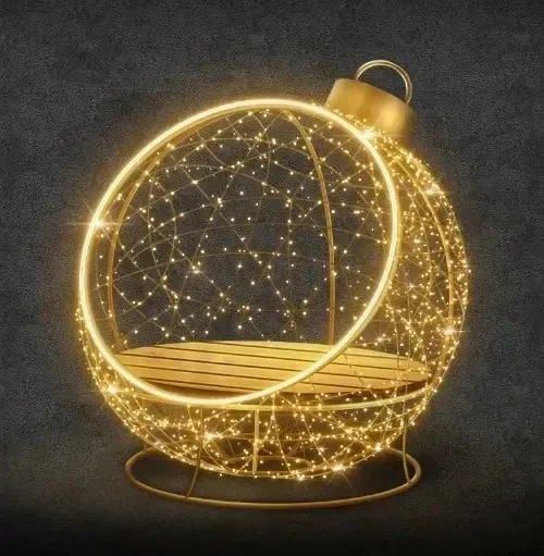 Eco Fix 3D LED Light Chair, diameter 150 cm, warm white, lacquered, 24 V, 12.7 W