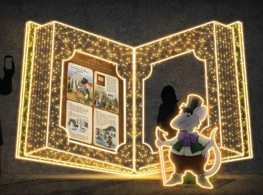 Eco Fix 2D LED light frame, book, 400 × 230 cm, warm white, standing, 3D printed, aluminium