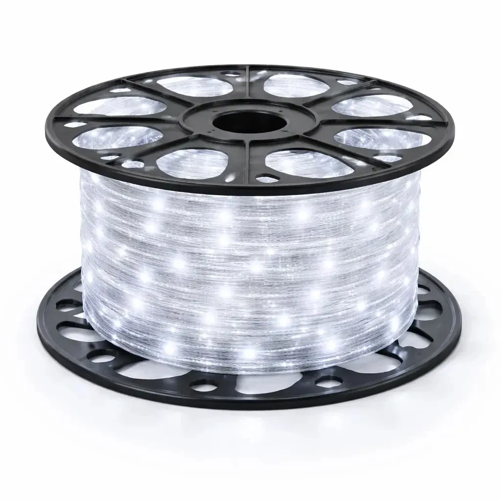 Easy Fix Outdoor LED Light Hose, 30 m, Ice White, 24 V, 900 LEDs, Transparent Hose, IP44, Reel - EDIT PRICE