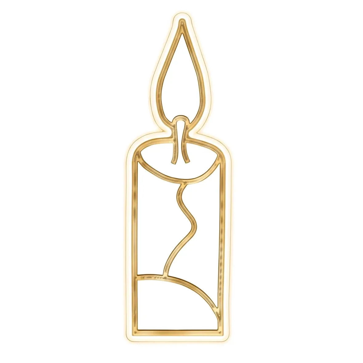 Easy Fix 2D LED Candle Light, Hanging, 24.5 × 78 × 2 cm, Warm White, Gold, 3D-Printed, IP67