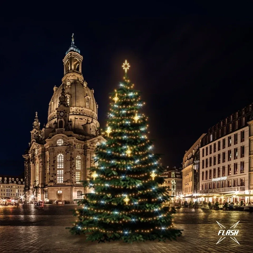 LED light set for Christmas trees 15-17 m high, warm white with Flash, decors DZ113WS4