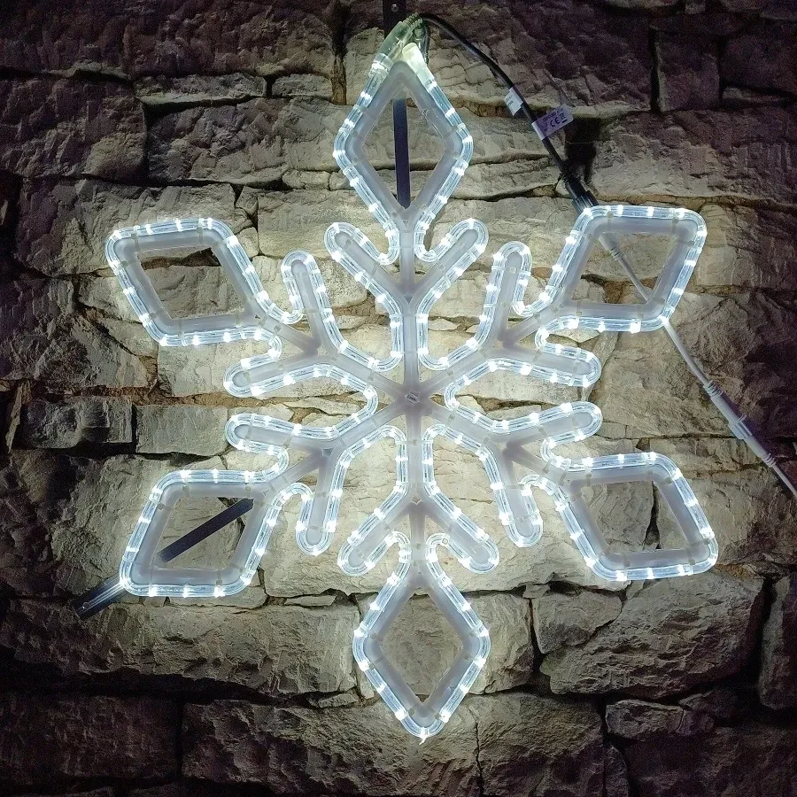 Easy Fix 2D LED light flake IX, Ø 80 cm, icy white, hanging, 3D printing