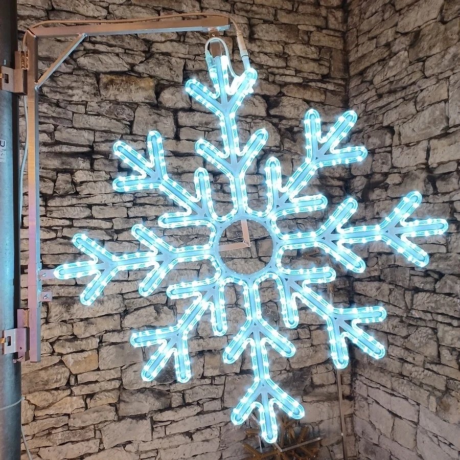 Easy Fix 2D LED light flake X, Ø 102 cm, icy white 3D printing, public lighting kit, aluminium