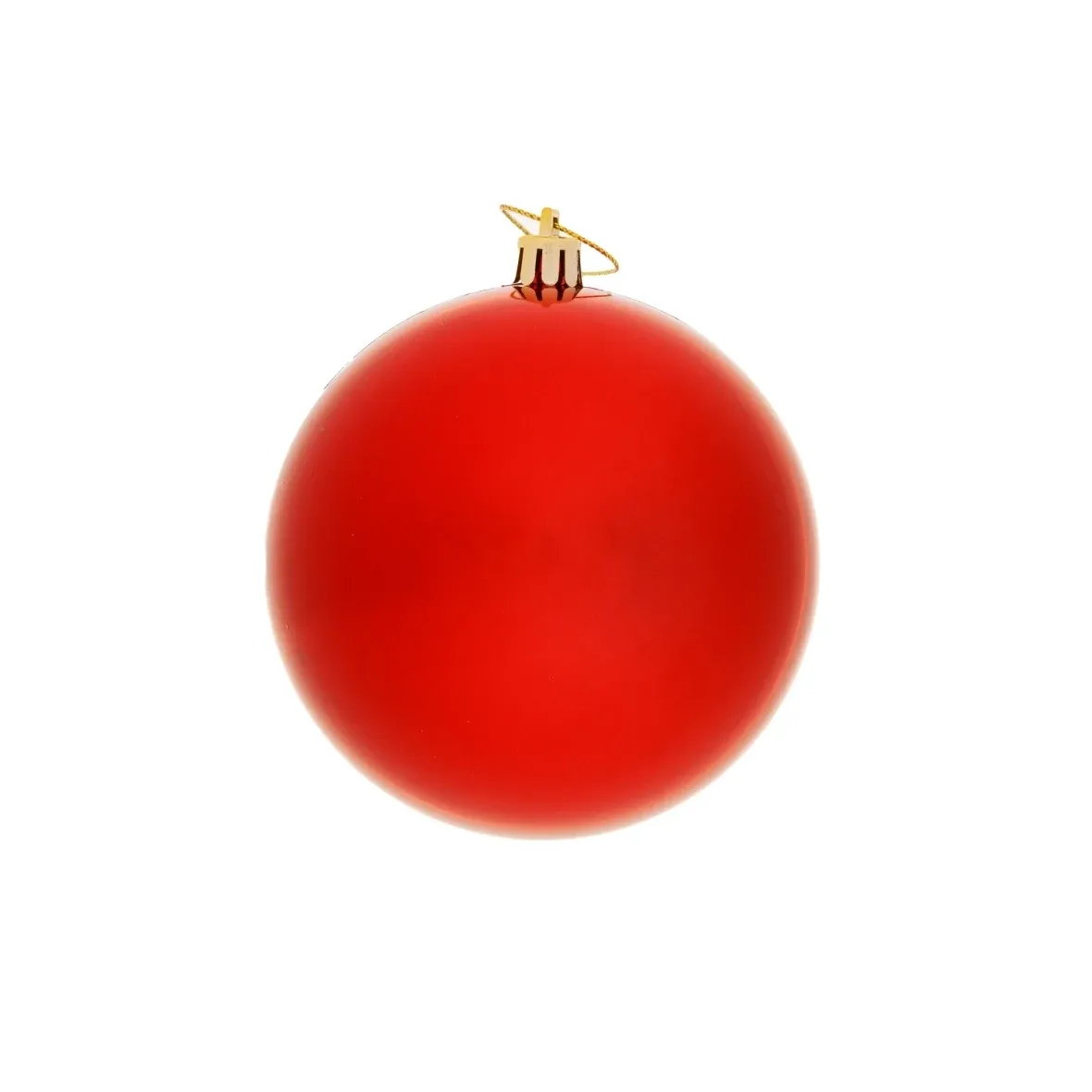 Plastic ball, 10 cm in diameter, red, 6 glossy ones