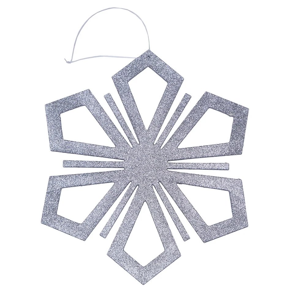 Christmas ornament snowflake II, diameter 120 cm, silver, plywood, outdoor