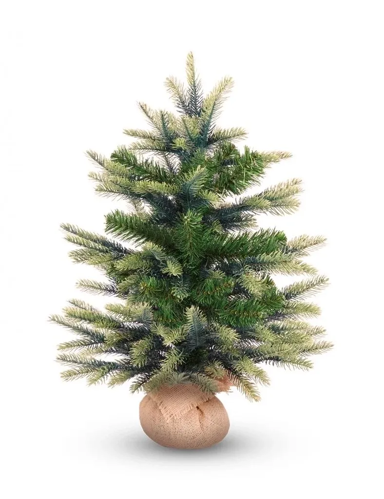 Artificial Christmas tree 60 cm, Penny Spruce with 2D and 3D needles in jute wrapping