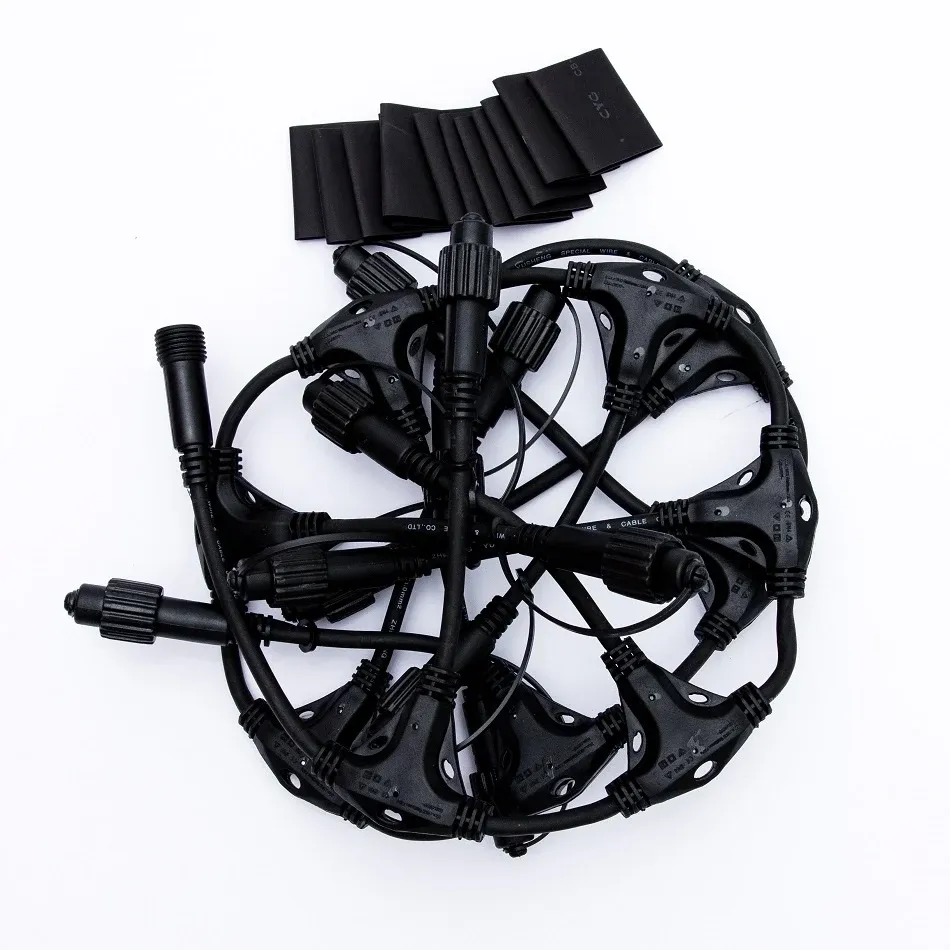 Easy Fix T hub, 11 outputs, black, IP44