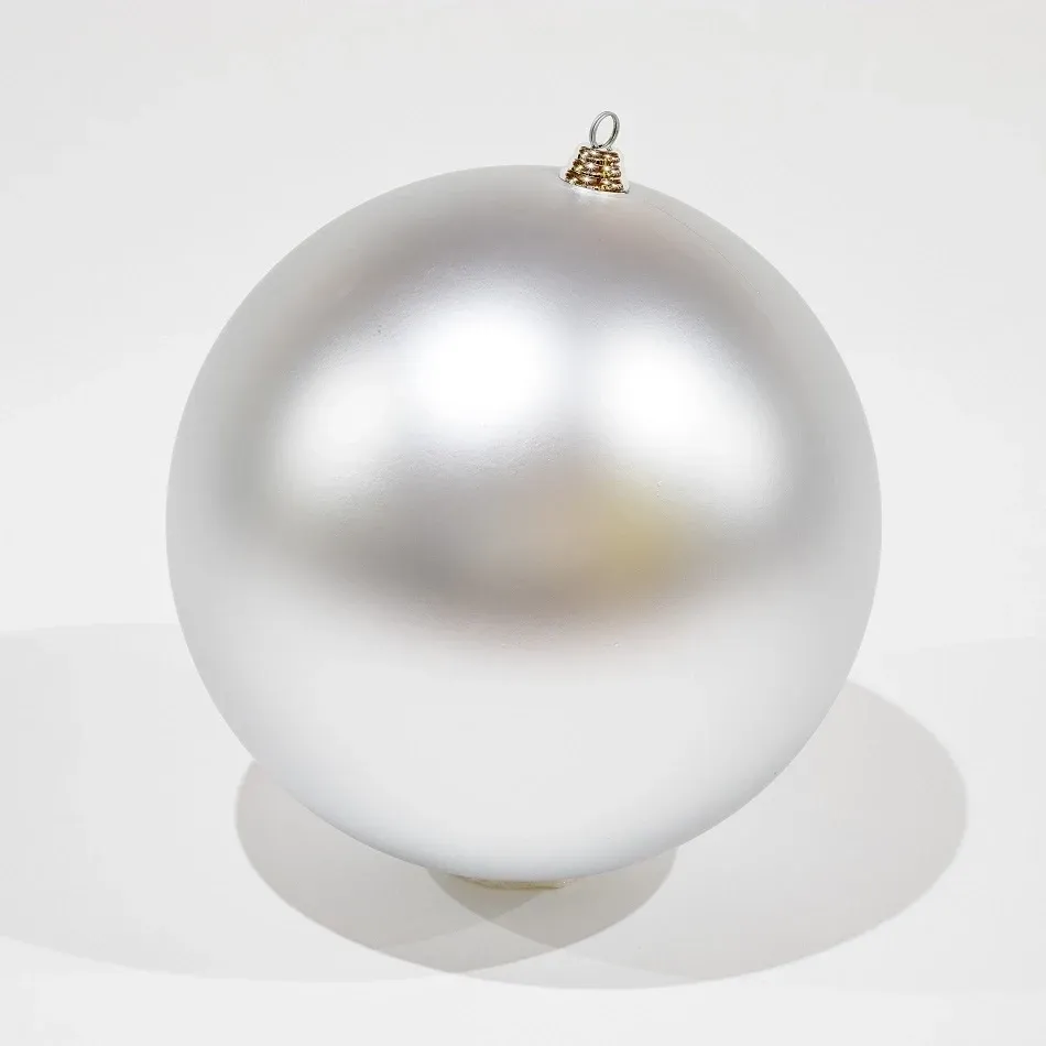 _Downloaded Christmas ornament - plastic ball 1 pc, d.40 cm, silver, matt, interior