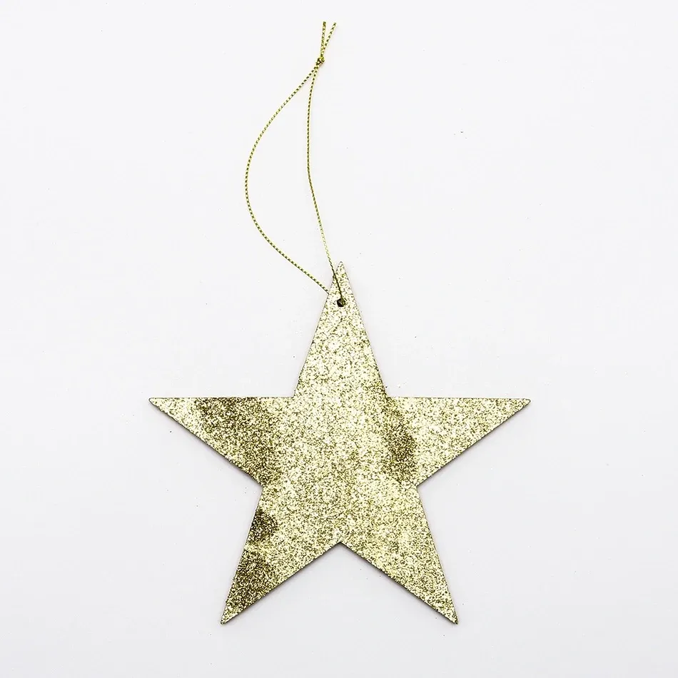 Production - Christmas ornament gold star, solid, 15 cm
