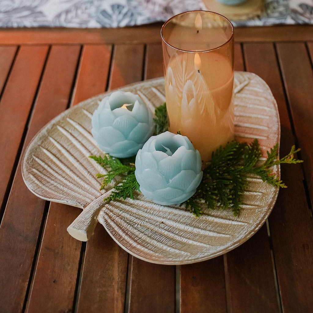 _Downloaded LED candles lotus flowers DIA, set of 2, blue