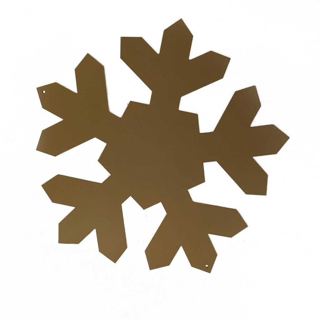 Christmas ornament snowflake gold metal 30 cm, outdoor