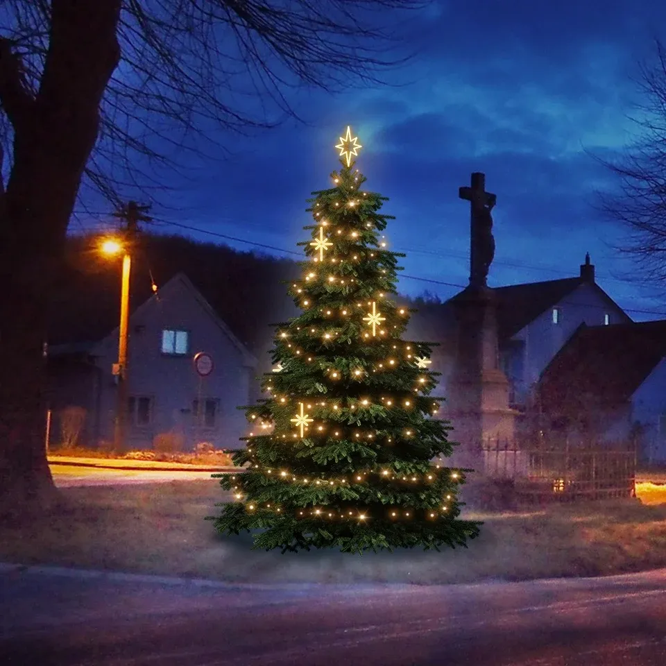 LED light set for Christmas trees 3-5 m high, warm white with decors DZ113WS2