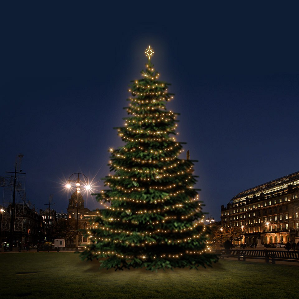 LED light set for Christmas trees 12-14 m high, warm white