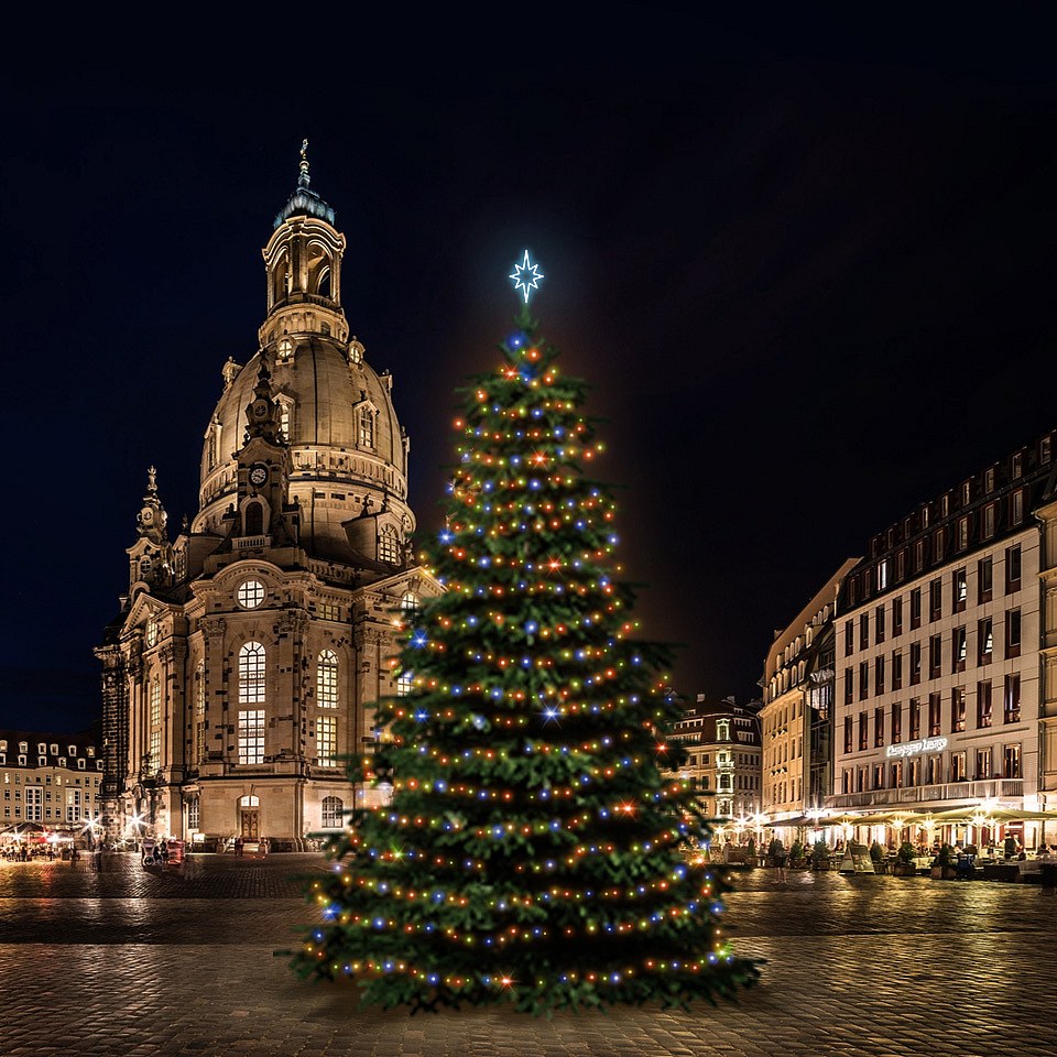 LED light set for Christmas trees 15-17 m high, coloured
